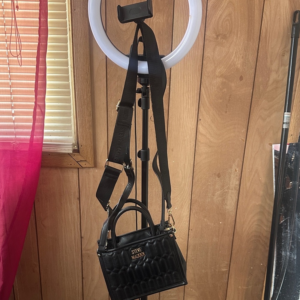 Steve Madden Black Quilted Mini Bag